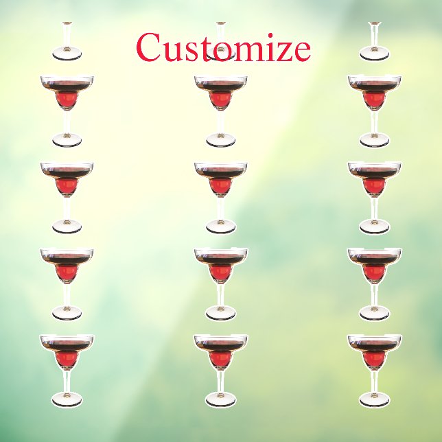 Big Red Margarita Cocktail Drink Thunder_Cove  Window Cling (Sheet 3)