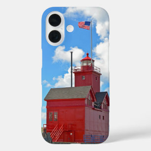 "Big Red" Michigan Lighthouse iPhone 16 Case