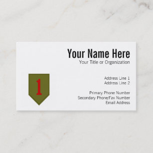 Big Red One, 1st ID Patch Business Card