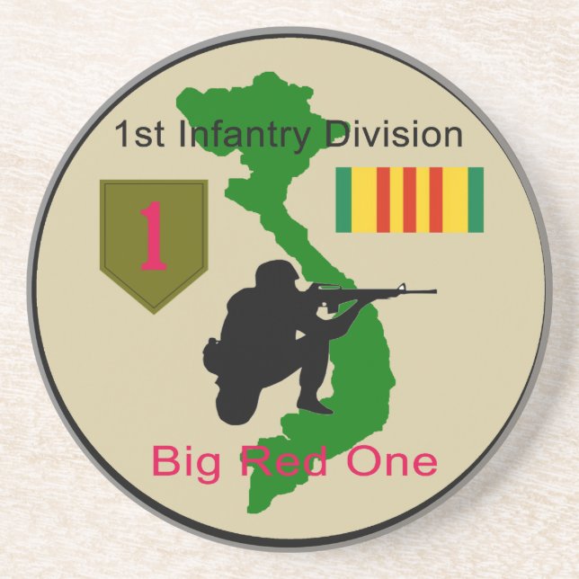 Big Red One Vietnam Vet Patch Coaster (Front)