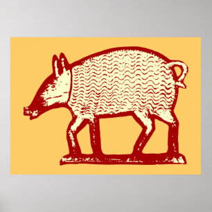 Big Red Pig: Folk Art for Country Kitchen, Bistro Poster