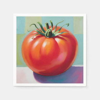 Big red tasty tomato napkin