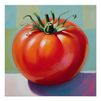 Big red tasty tomato poster
