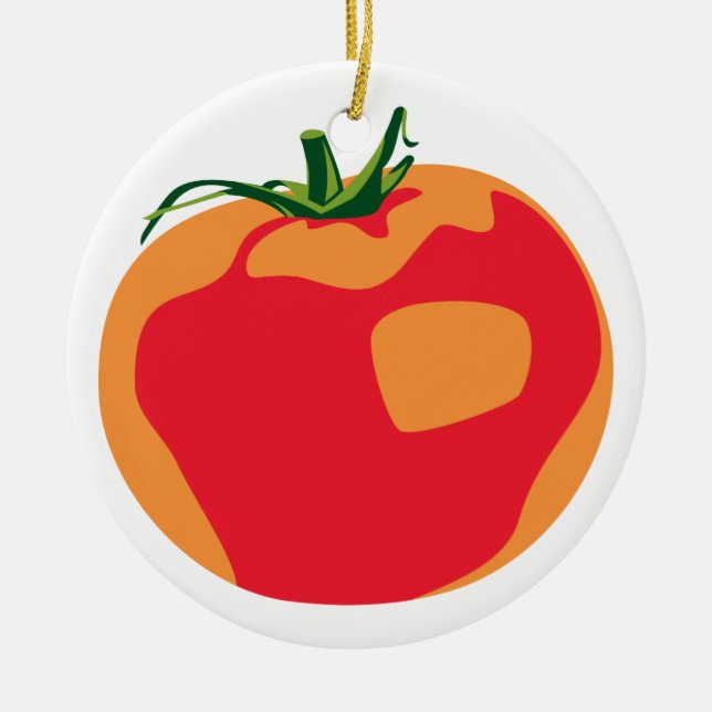 Big Red  Tomato Ceramic Tree Decoration (Front)
