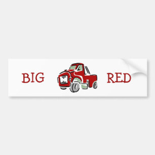 Big Red Truck Bumper Sticker
