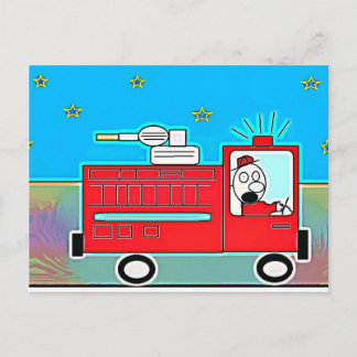 Big Red Truck Postcard