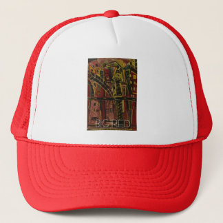 big red trucker hat