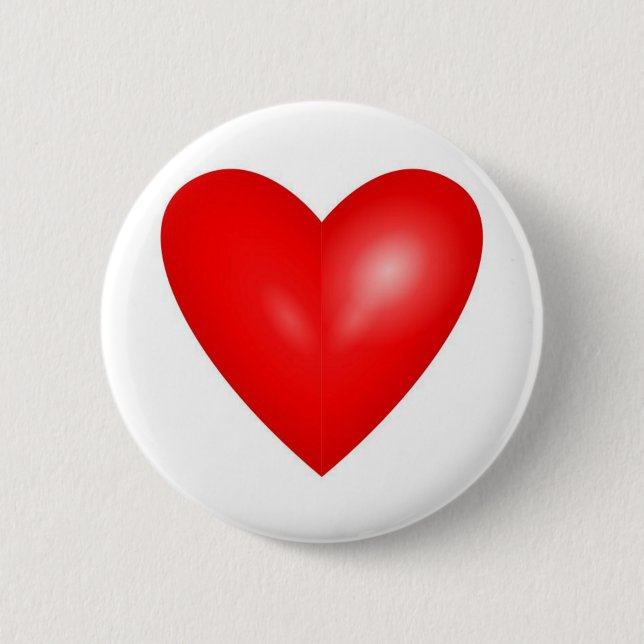 Big Red Valentine Heart 6 Cm Round Badge (Front)