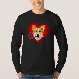 Big Red Welsh Corgis Mouth Rose Corgi Mum Dad Card T-Shirt