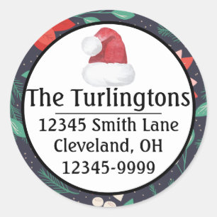 Big Red White Christmas Poinsettias Address Labels