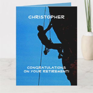 BIG Retirement Congratulations JUMBO, Rock Climber Card