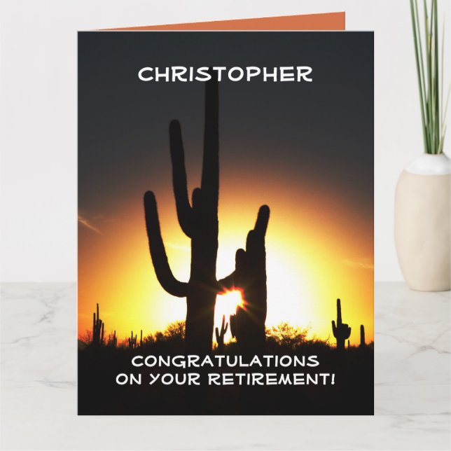 BIG Retirement Congratulations, JUMBO, Saguaro Card (Front)