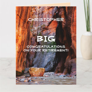 BIG Retirement Congratulations JUMBO, Zion Narrows Card