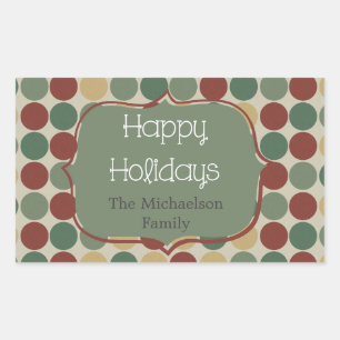 Big Retro Dots Christmas Holiday Stickers