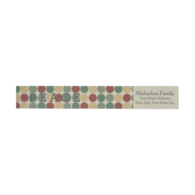 Big Retro Dots Holiday Wraparound Label (Individual)
