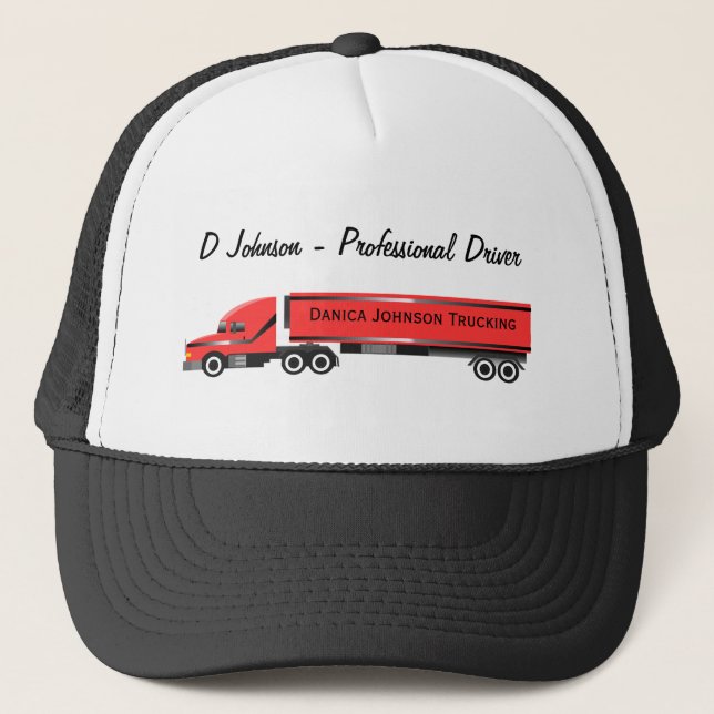 Big Rig 18 Wheeler Personalised Trucker Cap (Front)