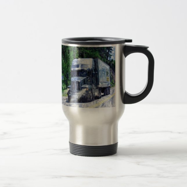 Big Rig Cargo Lorry Trucker's Travel Mug (Right)