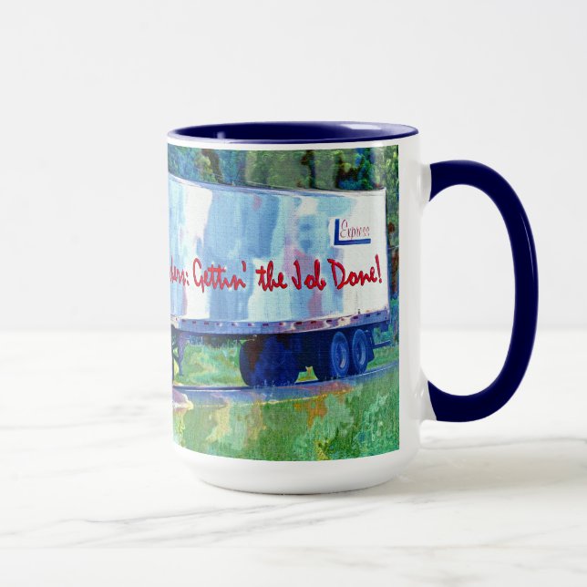 Big Rig Cargo Truck Drinking Mug (Right)