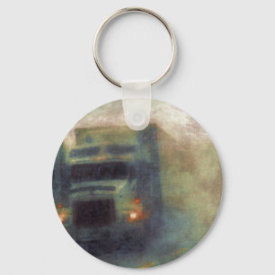 BIG RIG FREIGHT TRUCK LOVERS Art Key Ring