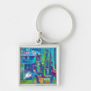 BIG RIG FREIGHT TRUCK LOVERS Art Key Ring