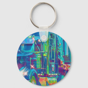BIG RIG FREIGHT TRUCK LOVERS Art Key Ring