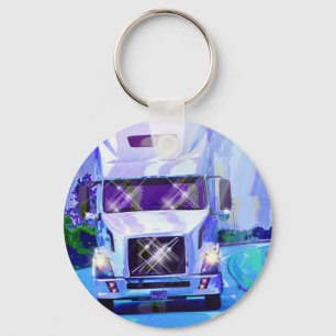 BIG RIG FREIGHT TRUCK LOVERS Art Key Ring