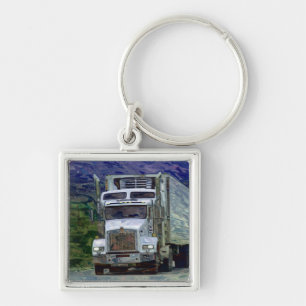 BIG RIG FREIGHT TRUCK LOVERS Art Key Ring