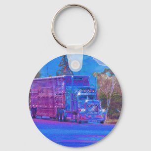 BIG RIG FREIGHT TRUCK LOVERS Art Key Ring