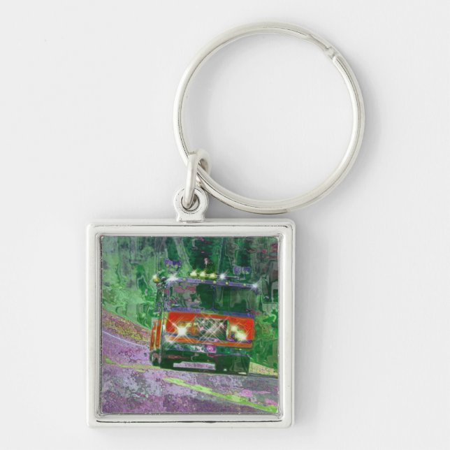BIG RIG FREIGHT TRUCK LOVERS Art Key Ring (Front)