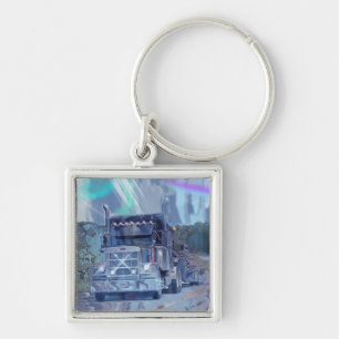 BIG RIG FREIGHT TRUCK LOVERS Art Key Ring