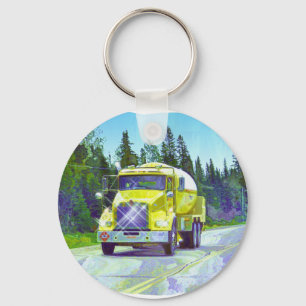 BIG RIG FREIGHT TRUCK LOVERS Art Key Ring