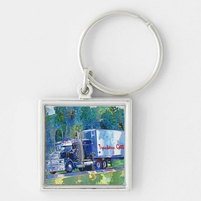 BIG RIG FREIGHT TRUCK LOVERS Art Key Ring (Front)