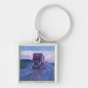 BIG RIG FREIGHT TRUCK LOVERS Art Key Ring