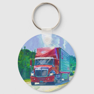 BIG RIG FREIGHT TRUCK LOVERS Art Key Ring