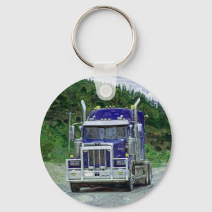 BIG RIG FREIGHT TRUCK LOVERS Art Key Ring