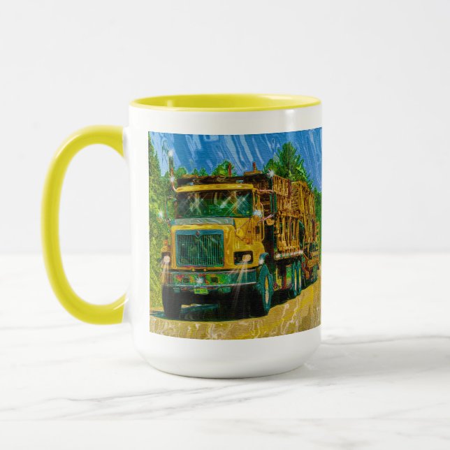 Big Rig, Heavy Transport Vehicle, Truck Mug (Left)