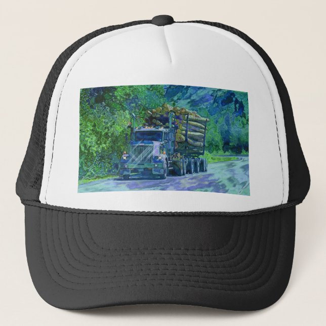 Big Rig Logging Truck Driving Trucker Hat Series (Front)