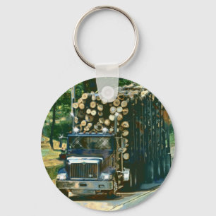 BIG RIG LOGGING TRUCK LORRY Art Key Ring