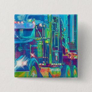 BIG RIG LORRIES & TRUCKS for Truck-lovers 15 Cm Square Badge
