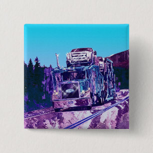 BIG RIG LORRIES & TRUCKS for Truck-lovers 15 Cm Square Badge