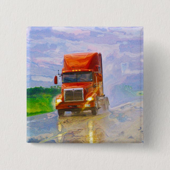 BIG RIG LORRIES & TRUCKS for Truck-lovers 15 Cm Square Badge (Front)