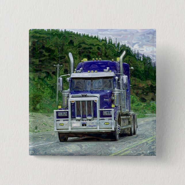 BIG RIG LORRIES & TRUCKS for Truck-lovers 15 Cm Square Badge (Front)