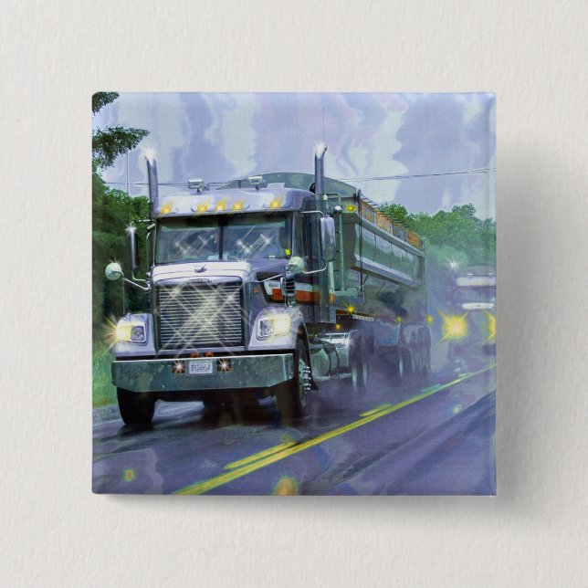 BIG RIG LORRIES & TRUCKS for Truck-lovers 15 Cm Square Badge (Front)