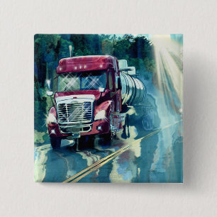 BIG RIG LORRIES & TRUCKS for Truck-lovers 15 Cm Square Badge