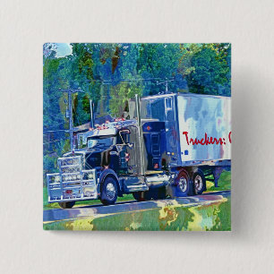 BIG RIG LORRIES & TRUCKS for Truck-lovers 15 Cm Square Badge
