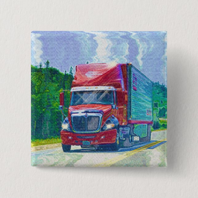 BIG RIG LORRIES & TRUCKS for Truck-lovers 15 Cm Square Badge (Front)