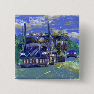 BIG RIG LORRIES & TRUCKS for Truck-lovers 15 Cm Square Badge