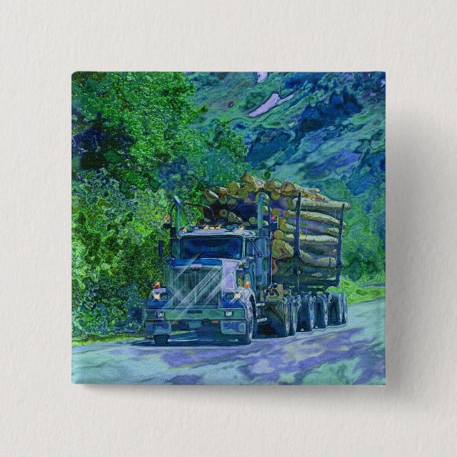 BIG RIG LORRIES & TRUCKS for Truck-lovers 15 Cm Square Badge (Front)