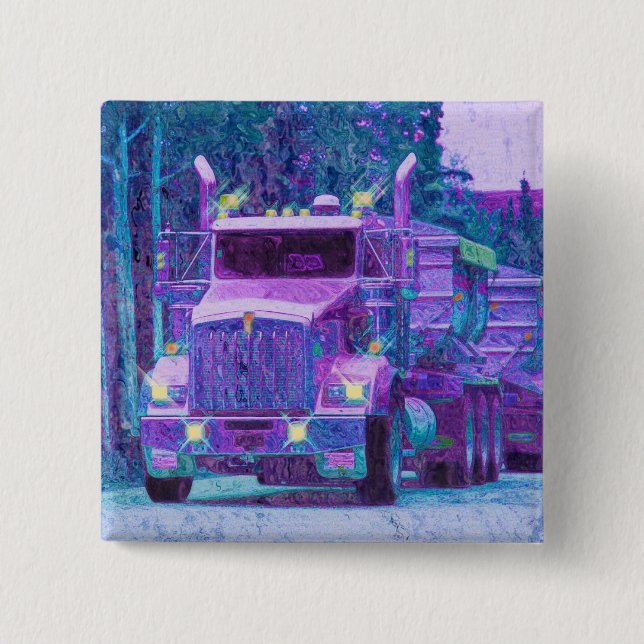 BIG RIG LORRIES & TRUCKS for Truck-lovers 15 Cm Square Badge (Front)