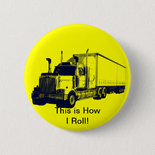 BIG RIG LORRIES & TRUCKS for Truck-lovers 6 Cm Round Badge
